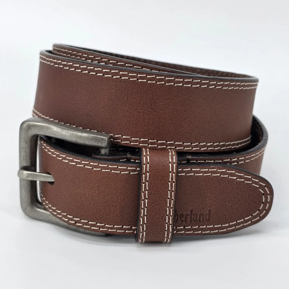 Timberland Brown 35Mm Boot Leather Belt 1.25